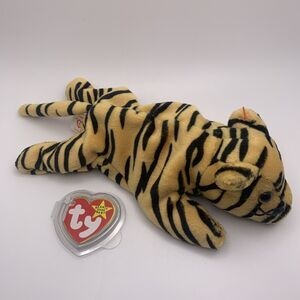 Ty Beanie Baby Stripes Tiger Plush Stuffed  Animal Tag Not Attached June 11 1995